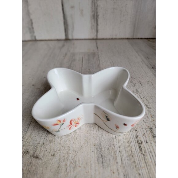 Lenox butterfly meadow shaped bowl trinket unique ladybug flower - Picture 2 of 9